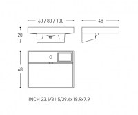 LAVABO con CONTENEDOR 100cm THE GRID by COSMIC